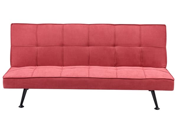 Sovesofa Rød Polyester 3 Personers Moderne Blød Sofa Sofaseng Tre Personers Designsofa Praktisk Splitback Stofsofa God Liggekomfort