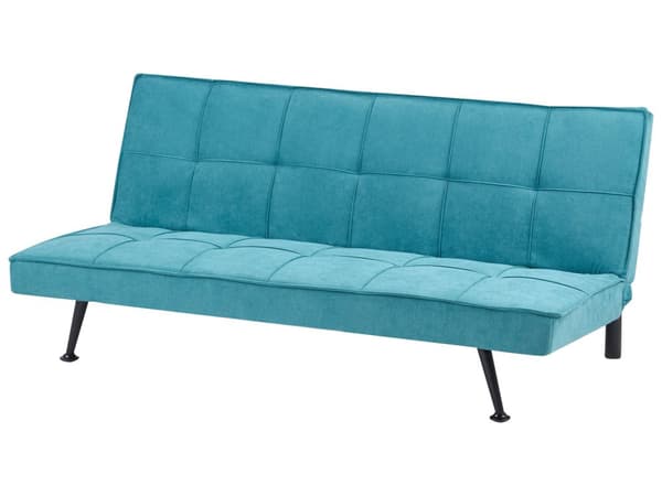 Sovesofa Blå Polyester 3 Personers Moderne Blød Sofa Sofaseng Tre Personers Designsofa Praktisk Splitback Stofsofa God Liggekomfort