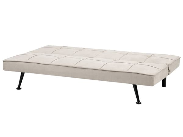 Sovesofa Beige Polyester 3 Personers Moderne Blød Sofa Sofaseng Tre Personers Designsofa Praktisk Splitback Stofsofa God Liggekomfort