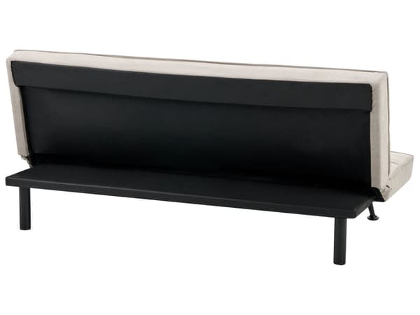 Sovesofa Beige Polyester 3 Personers Moderne Blød Sofa Sofaseng Tre Personers Designsofa Praktisk Splitback Stofsofa God Liggekomfort