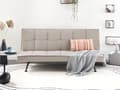 Miniatyrbillede 2 af 11: Sovesofa Beige Polyester 3 Personers Moderne Blød Sofa Sofaseng Tre Personers Designsofa Praktisk Splitback Stofsofa God Liggekomfort