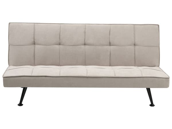 Sovesofa Beige Polyester 3 Personers Moderne Blød Sofa Sofaseng Tre Personers Designsofa Praktisk Splitback Stofsofa God Liggekomfort
