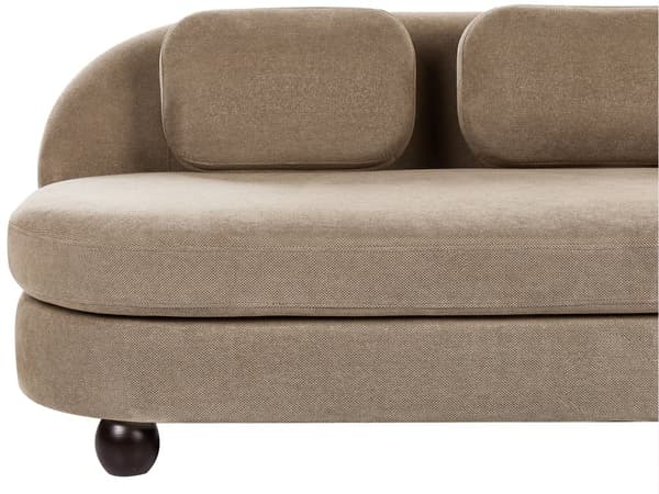 Soffa 3-sits Ljusbrun Polyestertyg Metallben Vardagsrumsmöbler