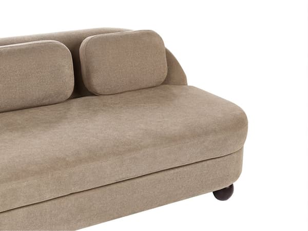 Soffa 3-sits Ljusbrun Polyestertyg Metallben Vardagsrumsmöbler