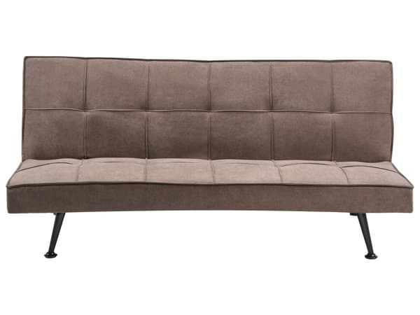 Sovesofa i Stoff Brun 3-seter Polstret Click-Clack Gjesteseng Uten Armlener
