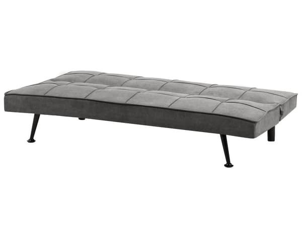 Sovesofa i Stoff Mørkegrå 3-seter Polstret Click-Clack Gjesteseng Uten Armlener