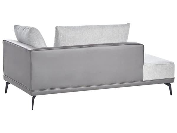 Hjørnesofa Beige Grå Polyester Imitert skinn 3-seter Høyrevendt Modulær Stålben Puter Moderne og retro stil Stue Modulsofa