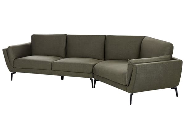 Soffa Grön Polyester Stoppad 3-sits Modern Minimalistisk Stil Vardagsrum Vadderat Ryggstöd