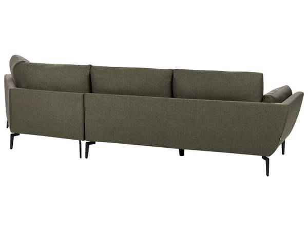 Soffa Grön Polyester Stoppad 3-sits Modern Minimalistisk Stil Vardagsrum Vadderat Ryggstöd