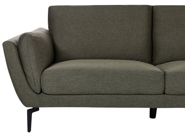 Soffa Grön Polyester Stoppad 3-sits Modern Minimalistisk Stil Vardagsrum Vadderat Ryggstöd