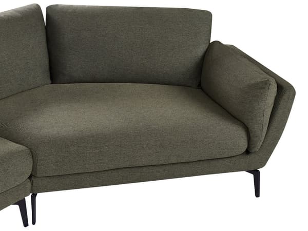 Soffa Grön Polyester Stoppad 3-sits Modern Minimalistisk Stil Vardagsrum Vadderat Ryggstöd