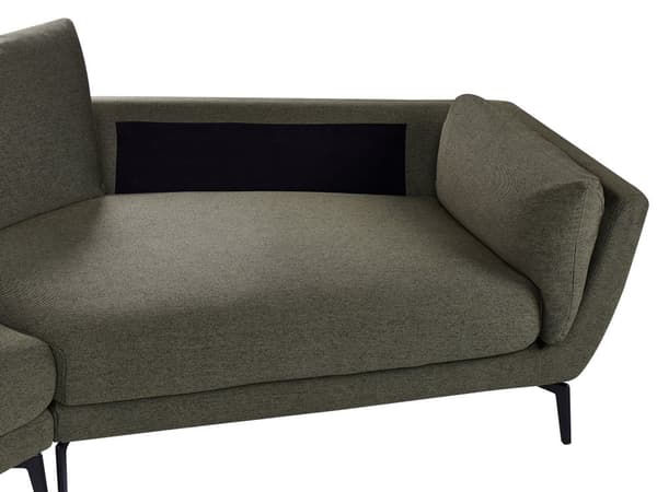 Soffa Grön Polyester Stoppad 3-sits Modern Minimalistisk Stil Vardagsrum Vadderat Ryggstöd