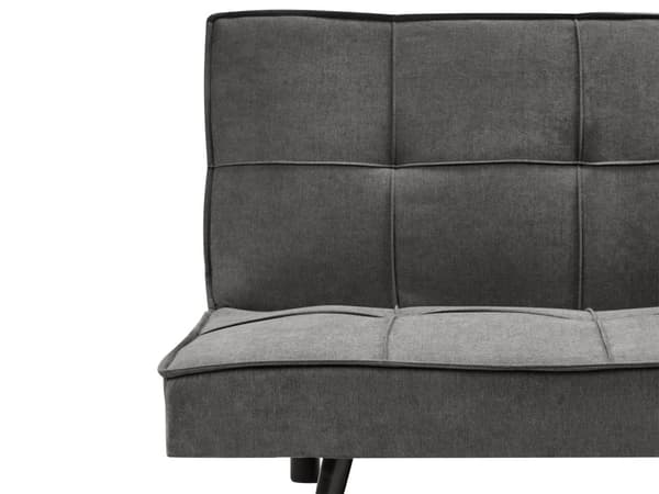 Bäddsoffa Mörkgrå 3-sits Vadderad Klädsel Klick-Klack Gästsäng Armlös