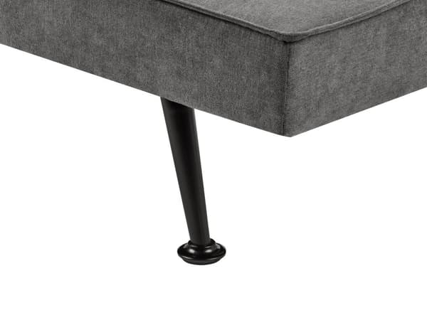 Bäddsoffa Mörkgrå 3-sits Vadderad Klädsel Klick-Klack Gästsäng Armlös