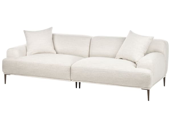 3-seters Stoffsofa Lys Beige Stue Moderne Stil Metallben