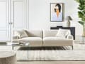 Miniatyrbilde 2 av 11: 3-seters Stoffsofa Lys Beige Stue Moderne Stil Metallben