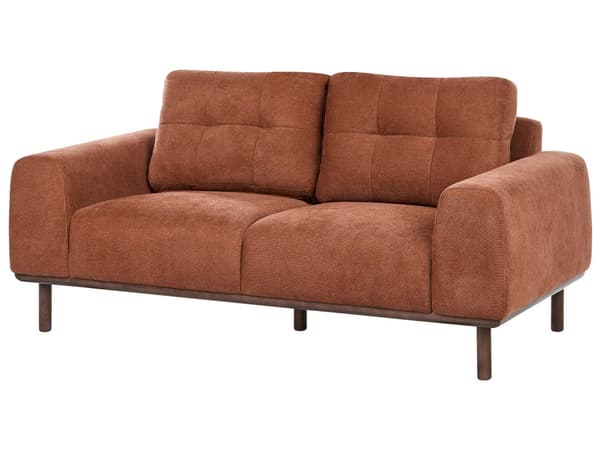 2-seters Sofa Stoff Gyllenbrun Stue Mørke Treben Moderne stil