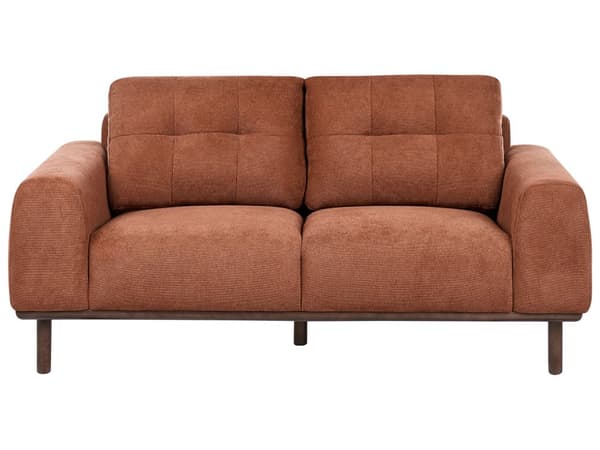 2-seters Sofa Stoff Gyllenbrun Stue Mørke Treben Moderne stil