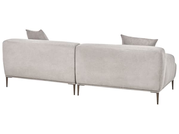 3-seters Sofa Stoff Lysegrå Grå Stue Metallben Moderne stil