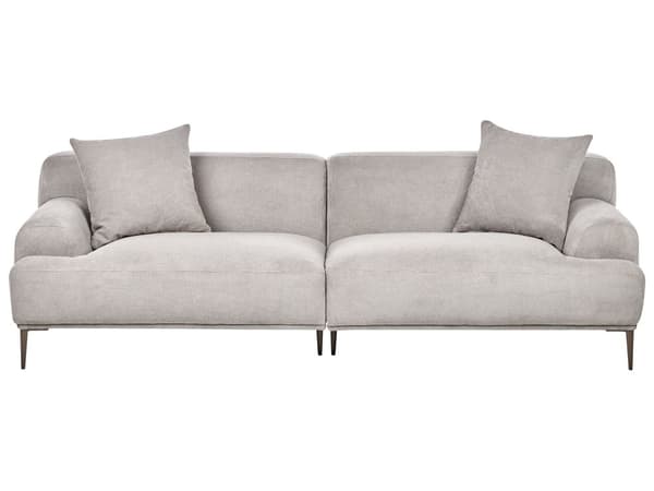 3-seters Sofa Stoff Lysegrå Grå Stue Metallben Moderne stil