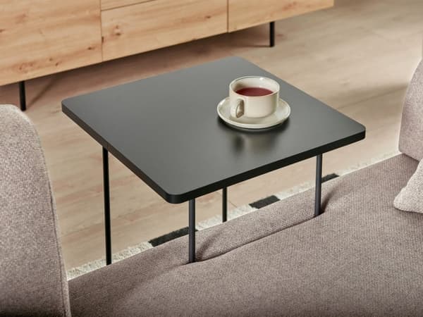 Sofa med Sidebord Brun Polyester 3-seter Avtakbare Armlener Ryggstøtte 2 Sidebord