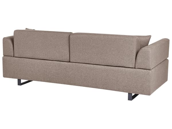 Sofa med Sidebord Brun Polyester 3-seter Avtakbare Armlener Ryggstøtte 2 Sidebord