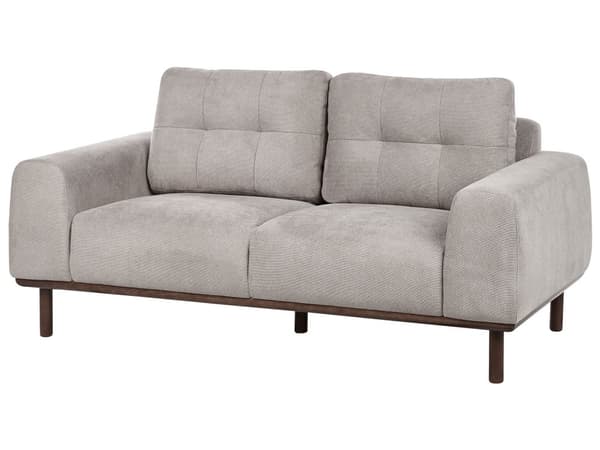 2-seters Sofa Stoff Lysegrå Stue Mørke Treben Moderne stil