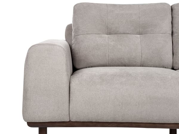 2-seters Sofa Stoff Lysegrå Stue Mørke Treben Moderne stil