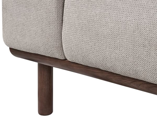 2-seters Sofa Stoff Lysegrå Stue Mørke Treben Moderne stil