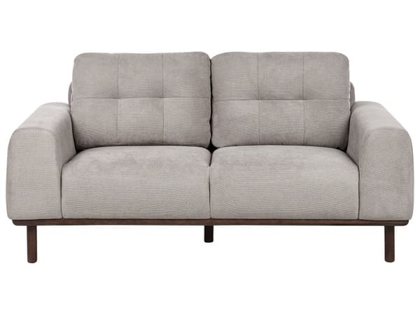 2-seters Sofa Stoff Lysegrå Stue Mørke Treben Moderne stil