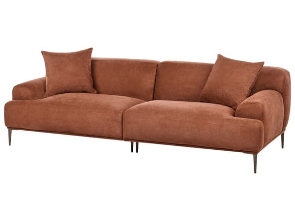 3-seters Sofa Stoff Gyllenbrun Brun Stue Metallben Moderne stil