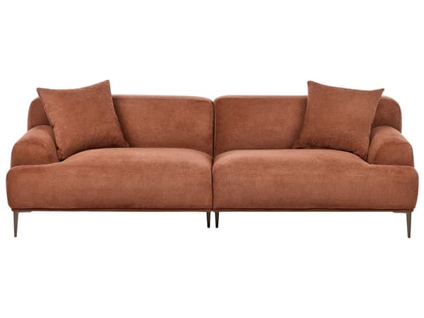 3-seters Sofa Stoff Gyllenbrun Brun Stue Metallben Moderne stil