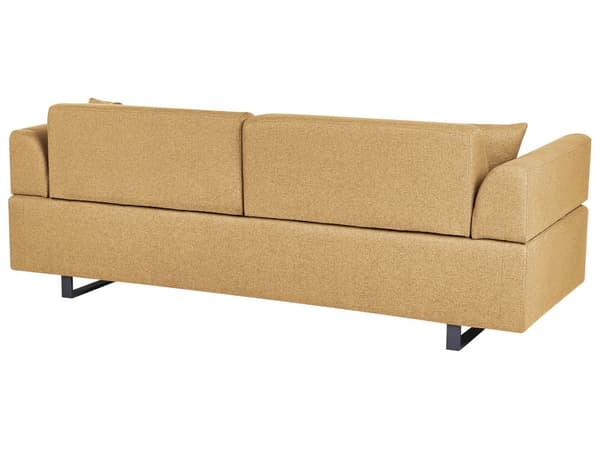 Sofa med Sidebord Gul Polyester 3-seter Avtakbare Armlener Ryggstøtte 2 Sidebord