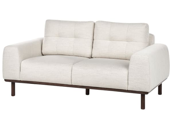 2-seters Sofa Stoff Lysebeige Beige Stue Mørke Treben Moderne stil