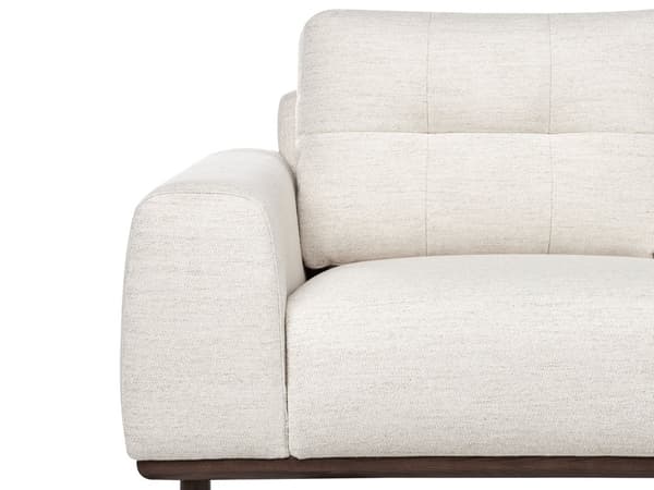 2-seters Sofa Stoff Lysebeige Beige Stue Mørke Treben Moderne stil