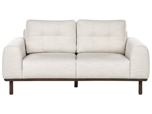 2-seters Sofa Stoff Lysebeige Beige Stue Mørke Treben Moderne stil