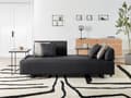 Miniatyrbillede 5 af 11: Sofa Sort Polyester 3 Personers Multifunktionel Stofsofa med Sideborde til Stuen Moderne Inspiration Stue Møbel