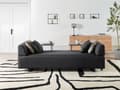 Miniatyrbillede 6 af 11: Sofa Sort Polyester 3 Personers Multifunktionel Stofsofa med Sideborde til Stuen Moderne Inspiration Stue Møbel
