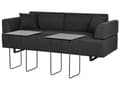 Miniatyrbillede 8 af 11: Sofa Sort Polyester 3 Personers Multifunktionel Stofsofa med Sideborde til Stuen Moderne Inspiration Stue Møbel