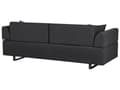 Miniatyrbillede 9 af 11: Sofa Sort Polyester 3 Personers Multifunktionel Stofsofa med Sideborde til Stuen Moderne Inspiration Stue Møbel