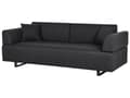 Miniatyrbillede 11 af 11: Sofa Sort Polyester 3 Personers Multifunktionel Stofsofa med Sideborde til Stuen Moderne Inspiration Stue Møbel