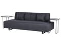 Miniatyrbillede 1 af 11: Sofa Sort Polyester 3 Personers Multifunktionel Stofsofa med Sideborde til Stuen Moderne Inspiration Stue Møbel
