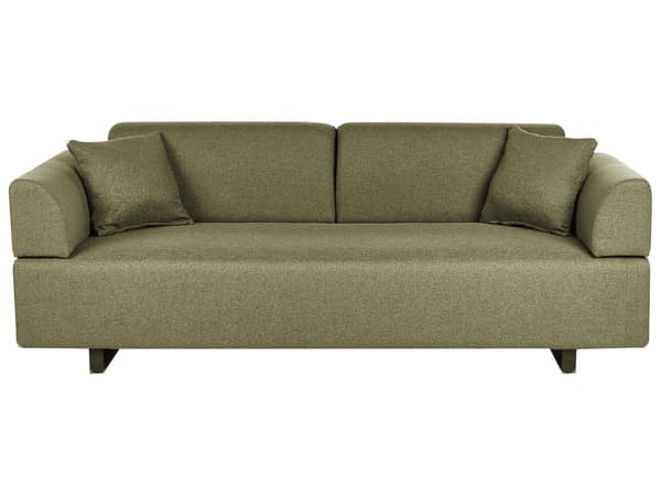 Sofa Grøn Polyester 3 Personers Multifunktionel Stofsofa med Sideborde til Stuen Moderne Inspiration Stue Møbel