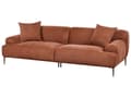 Miniatyrbillede 4 af 11: Sofa Brun Polyester 3 Personers Tyk Polstret Dyb Blød Stofsofa til Stuen Moderne Inspiration Stue Møbel Moderne