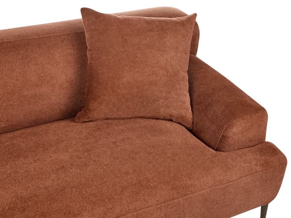 Sofa Brun Polyester 3 Personers Tyk Polstret Dyb Blød Stofsofa til Stuen Moderne Inspiration Stue Møbel Moderne