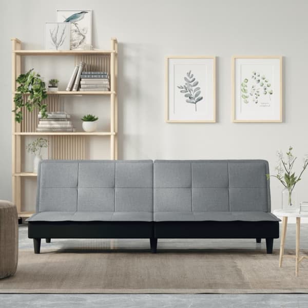 Bäddsoffa ljusgrå tyg