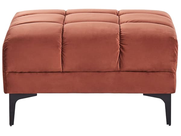 Sovesofa med Chaiselong Rød Velour 4 Personers Sofa L Formet Hjørnesofa med Fodskammel Sofaseng Stofsofa Design Hjørnesovesofa