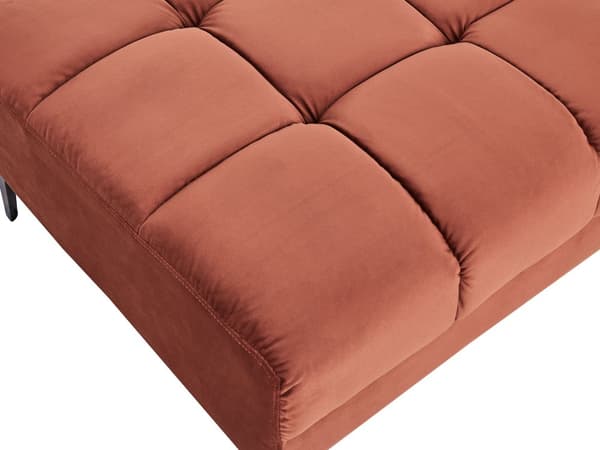 Venstre Hjørnesofa med Ottoman Rød Polyester Trekk Fløyel Liggende Ryggstøtte 3 Stillinger Click-Clack