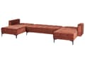 Miniatyrbilde 5 av 11: Sofa 5-seters U-formet Rød Trekk i Fløyel Liggende Ryggstøtte 3 Posisjoner Klikk-klakk