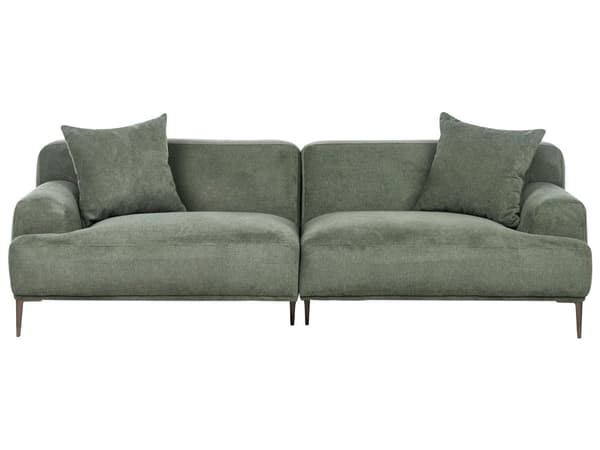 Soffa 3-sits Tyg Grön Vardagsrum Modern Stil Metallben